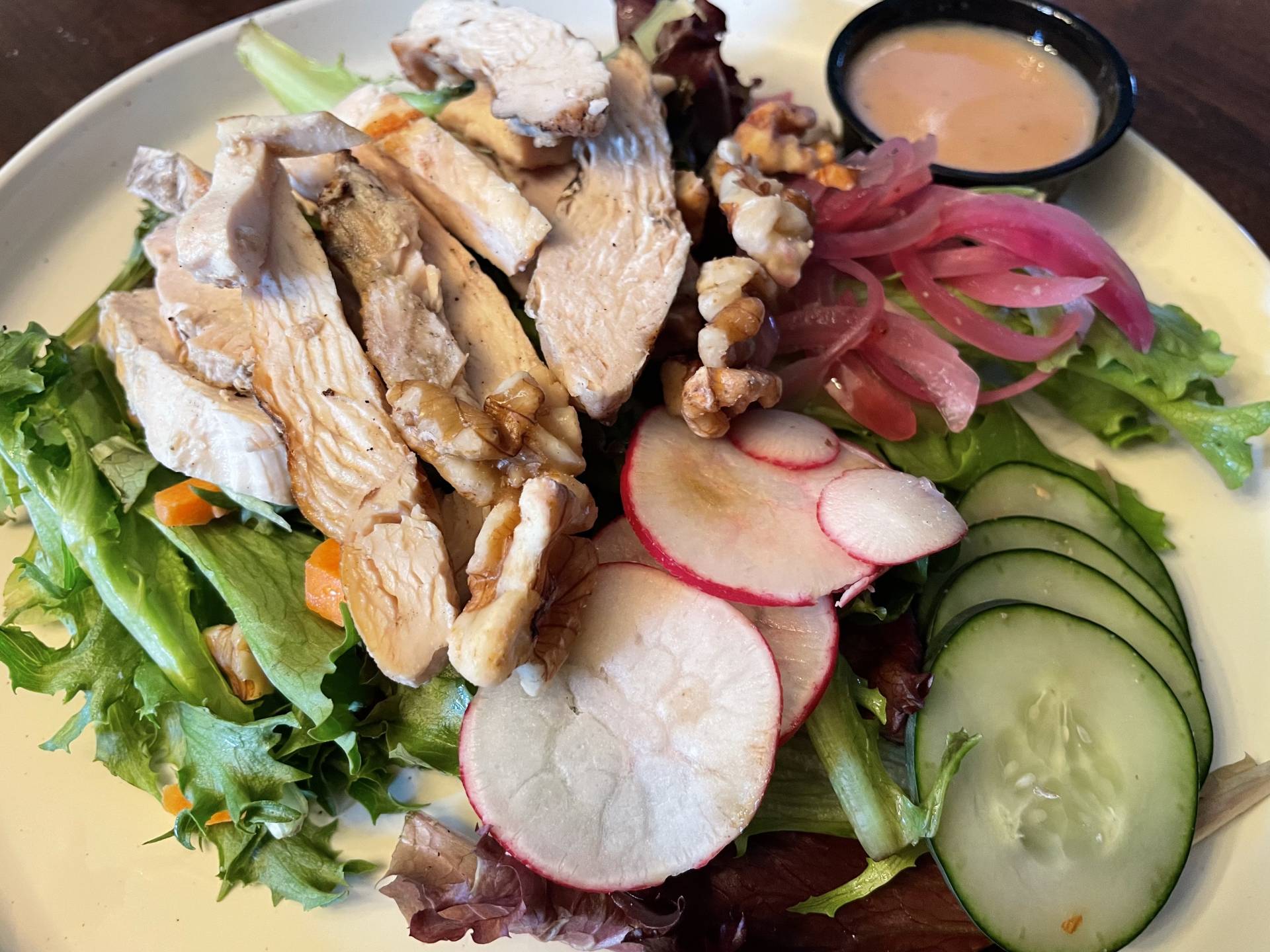 Spring Mix Salad with Grilled Chicken and Dijon Vinaigrette